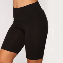Load image into Gallery viewer, 543 Hensong Women&#39;s Thin Fitness Slim High-Waist Black Shorts