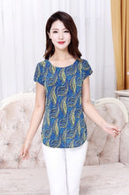 Load image into Gallery viewer, 532 HANQIYAHULI Women&#39;s Summer Short Sleeve Boat Anchor Floral T-Shirt Plus