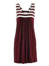 Load image into Gallery viewer, 588 Icevoolen Fashion Striped Loose Simple Sleeveless Mid-Calf Dress Plus