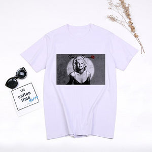 1277 Zsskasl Women's Marilyn Monroe Short Sleeve Fun Fashion Photo T-Shirt