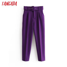 Load image into Gallery viewer, 1039 Tangada Women&#39;s High Waist Sashes Pockets Trousers Suit Pants
