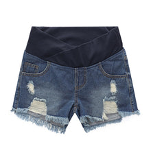 Load image into Gallery viewer, 575 Humor Bear Women&#39;s Low-Waist Denim Maternity Shorts