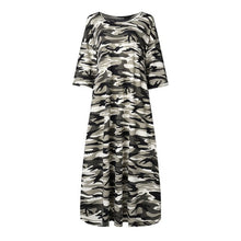 Load image into Gallery viewer, 1257 ZANZEA Women&#39;s Camouflage Printed Short Sleeve Tunic Dresses