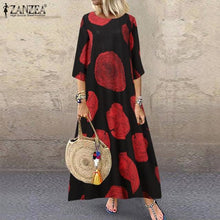Load image into Gallery viewer, 1254 Zanzea Women&#39;s Bohemian Short Sleeve Long Printed Maxi Dress Plus
