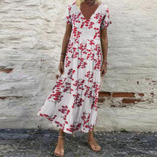 Load image into Gallery viewer, 1252 Zanzea Women&#39;s Short Sleeve V-neck Floral Kaftan Printed Maxi Loose Dress Plus