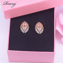 Load image into Gallery viewer, 921 ResinJ Marquise Crystal CZ 18K Gold Jewelry Set Stud Earrings Necklace