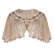Load image into Gallery viewer, 693 Lcopike Women&#39;s Beaded Sequin Deco Evening Cape Shawl
