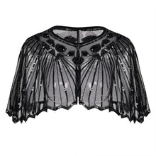 Load image into Gallery viewer, 693 Lcopike Women&#39;s Beaded Sequin Deco Evening Cape Shawl