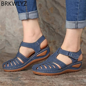 284 BRKWLZ Women's Leather Vintage Style Platform Sandals Shoes
