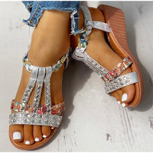 Load image into Gallery viewer, 302 BZQBZX Women&#39;s Summer Bohemia Platform Wedge Crystal Sandals Shoes