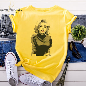 1276 Zsskasl Marilyn Monroe Women's Short Sleeve Oversized T-shirt