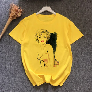 1276 Zsskasl Marilyn Monroe Women's Short Sleeve Oversized T-shirt