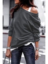 Load image into Gallery viewer, 1245 Yskkt Women&#39;s Pullover Long Sleeve One Shoulder Heart Print Sweatshirt Top Plus