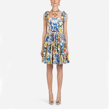 Load image into Gallery viewer, 229 Banulin Women&#39;s Runway Boho Sleeveless O-neck Backless A-line Floral Print Dress