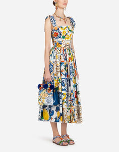 229 Banulin Women's Runway Boho Sleeveless O-neck Backless A-line Floral Print Dress