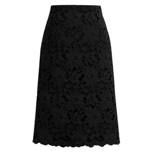 1347 Women's Lace Mesh High Waist Knee-high Floral Pencil Skirts Plus