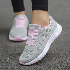 715 Lizuxie Women's Breathable Walking Mesh Flat Sneakers Tennis Shoes