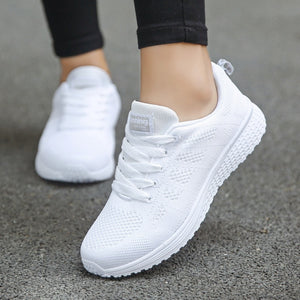 715 Lizuxie Women's Breathable Walking Mesh Flat Sneakers Tennis Shoes