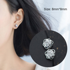 1301 100% Real 925 Sterling Silver Dainty Zircon Music Note Treble Clef Stud Earrings