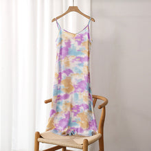 Load image into Gallery viewer, 1356 Women&#39;s Satin Summer Sleeveless V-neck Print Camisole Dress Plus