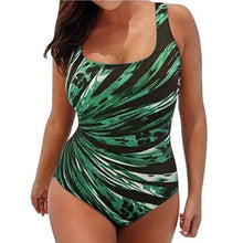 Load image into Gallery viewer, 1311 Women&#39;s Striped One Piece Padded Push-up Swimsuits Plus