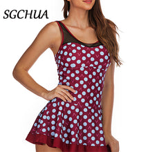 Load image into Gallery viewer, 1315 Women&#39;s Polka Dot Backless One Piece Mesh Patchwork Swimsuit
