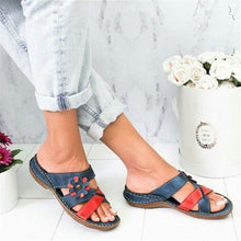 Load image into Gallery viewer, 1297 Women&#39;s Summer Floral Comfortable Flat Strap Sandals, 3 Colors