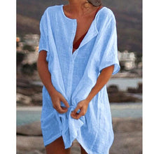 Load image into Gallery viewer, 1339 Women&#39;s Oversize Loose Short Sleeve Beach Dress Top Plus