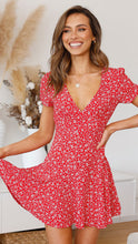 Load image into Gallery viewer, 1333 Women&#39;s Summer Spaghetti Straps Flowers Print Mini Dress