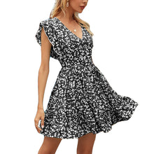 Load image into Gallery viewer, 1333 Women&#39;s Summer Spaghetti Straps Flowers Print Mini Dress