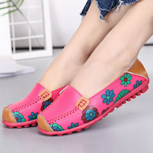 Load image into Gallery viewer, 1340 Women&#39;s Flower Printed Flat Slip-on Walking Shoes Plus