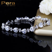 Load image into Gallery viewer, 890 Pera CZ Luxury CZ Big Heart Shape Cubic Zirconia Bracelet Valentine&#39;s Day Gift