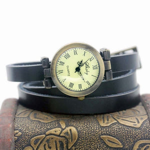 977 Shsby Watch Genuine Leather Ladies Vintage Like Wrap Watch