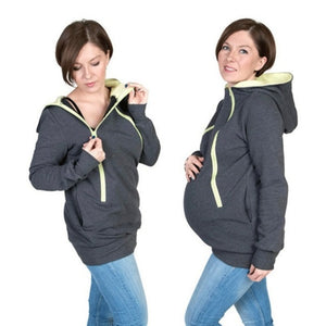 540 Hecasoty Store Women's Hooded Lined Cotton Maternity Long Sleeve Hoodie