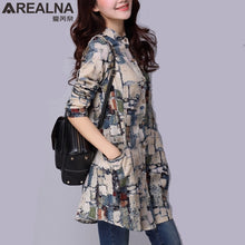 Load image into Gallery viewer, 612 Jeanswell Factory Autumn Women&#39;s Fashion Cotton Long Sleeves Printed Tunic Top