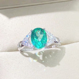 183 Angelifashion Rare & Beautiful Gemstone Natural Green Spinel Sterling Silver Ring