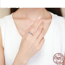 Load image into Gallery viewer, 209 BAMOER 100% 925 Sterling Silver Infinity Love Forever Heart CZ Ring