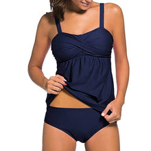 Load image into Gallery viewer, 969 SHEDUO Triangle Tummy Control Swimsuit Ruched Tankini Swimsuit Plus