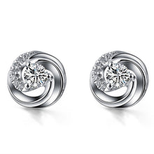 Load image into Gallery viewer, 1273 ZRHUA Unique 925 Sterling Silver Cubic Zirconia Stud Earrings Wedding