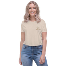 Load image into Gallery viewer, 1567 Isabella Saks Branded Women&#39;s Embroidered Flowy Crop Tee - Bella + Canvas